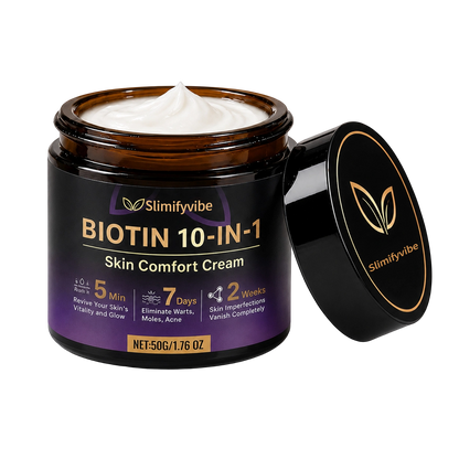 ✨ Bellevery® Biotin 10-in-1 Skin Comfort Cream 🍀 | Removes Raised Moles, Acne, Flat Warts & Skin Tags | Helps Improve Wrinkles, Scars & Blemishes