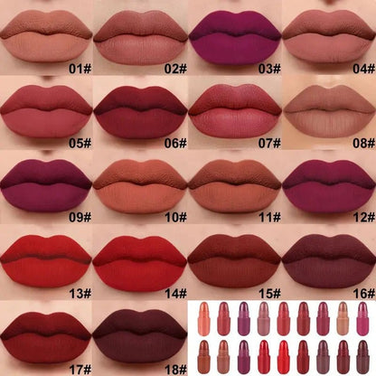 18 pcs/set Long-Lasting Velvet Matte Capsule Lipstick Set - Bellevery