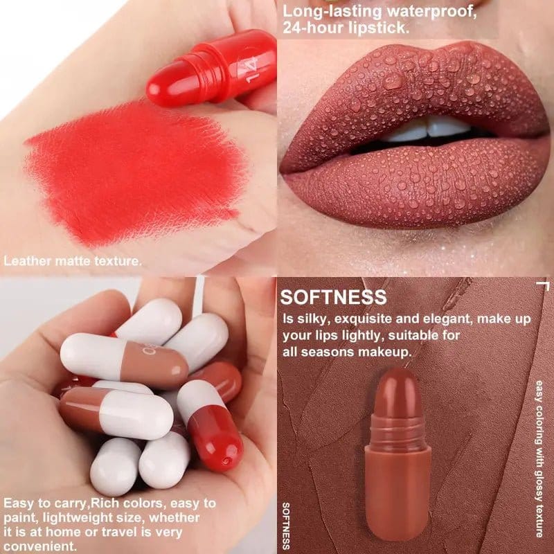 18 pcs/set Long-Lasting Velvet Matte Capsule Lipstick Set - Bellevery