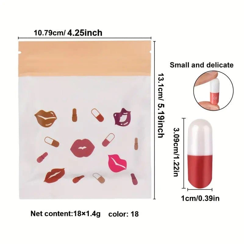 18 pcs/set Long-Lasting Velvet Matte Capsule Lipstick Set - Bellevery
