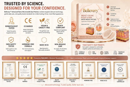 Bellevery™ Nano-Microneedle Bust Lift Patches ✨ — No Surgery Needed. For a firmer, fuller, more lifted-looking bust contour & renewed feminine confidence 💖