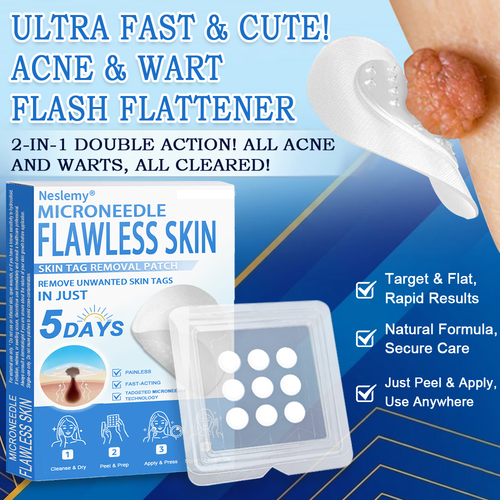🔥Last Day 80% OFF 👨‍⚕️  Bellevery® 2-in-1 Microneedle & Hydrocolloid Patch | Raised Moles,Acne,  Flat Warts & Skin Tags Remover | Improves Wrinkles, Scars & Blemishes | Invisible Pimple Patches for Face & Body