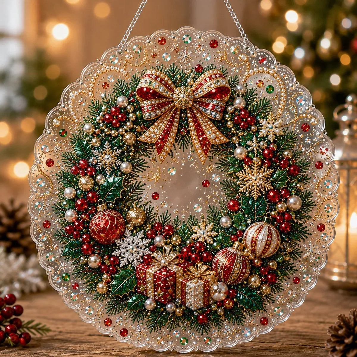 🎄 LAST DAY 49% OFF – ✨ Christmas Pearl Diamond Art Hanging Ornament Kit