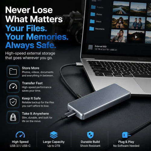 🔥 LAST DAY 50% OFF-Portable External SSD – Protect Your Photos, Videos & Important Files