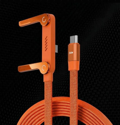 BELLEVERY™-  240W Braided Fast Charge Cable With Built-in Phone Stand