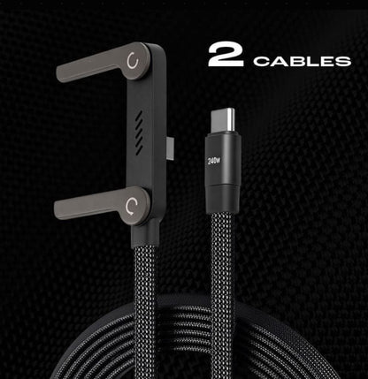 BELLEVERY™-  240W Braided Fast Charge Cable With Built-in Phone Stand