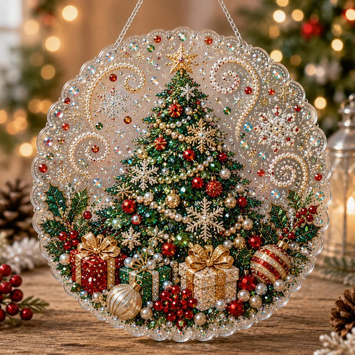 🎄 LAST DAY 49% OFF – ✨ Christmas Pearl Diamond Art Hanging Ornament Kit