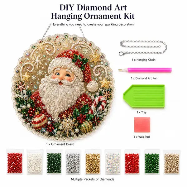 🎄 LAST DAY 49% OFF – ✨ Christmas Pearl Diamond Art Hanging Ornament Kit