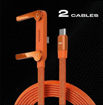 BELLEVERY™-  240W Braided Fast Charge Cable With Built-in Phone Stand