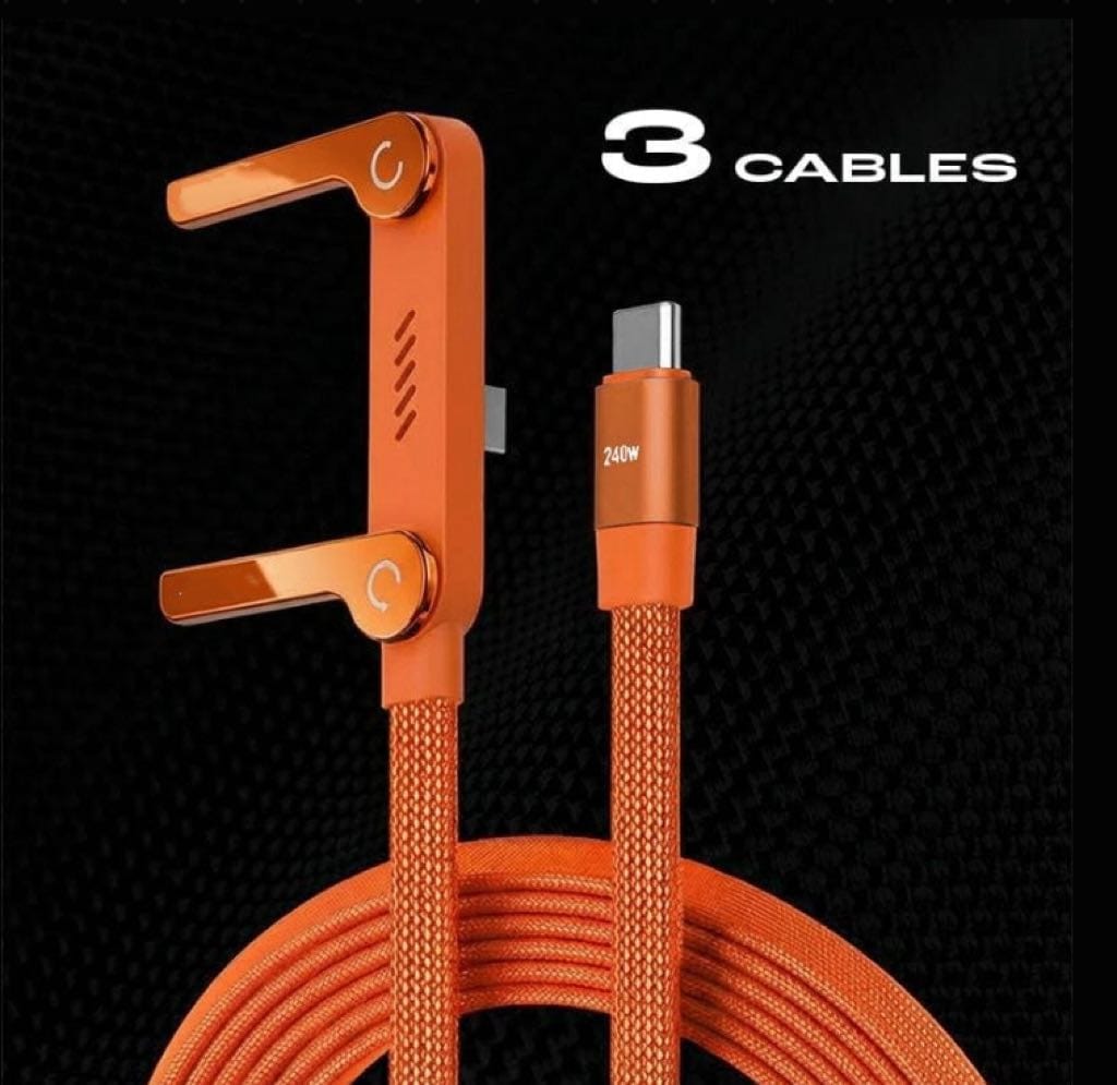 BELLEVERY™-  240W Braided Fast Charge Cable With Built-in Phone Stand