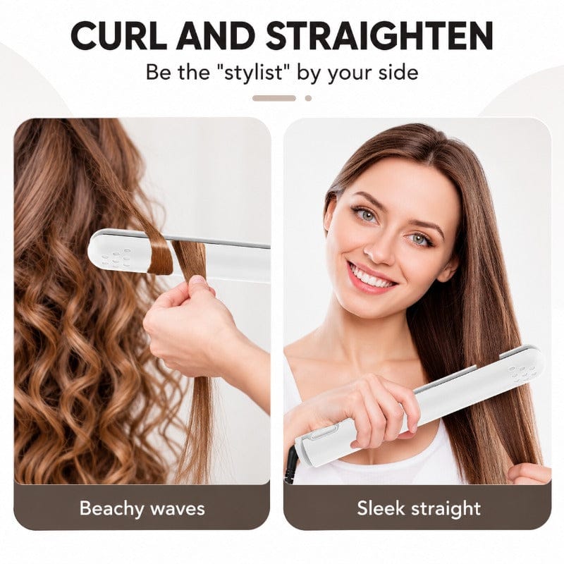Bellevery 2-in-1 Mini Curling Iron ,USB Mini Hair Curling Iron (Straightener and Curler)