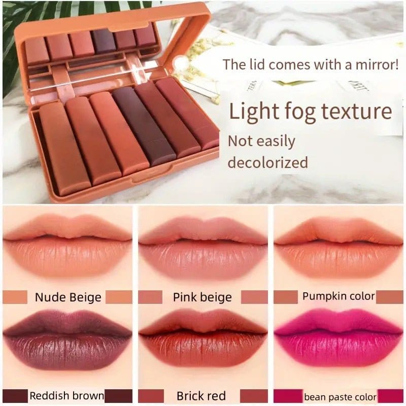 6 Pcs Matte Misty Lipstick Set - Bellevery