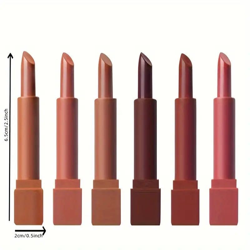 6 Pcs Matte Misty Lipstick Set - Bellevery