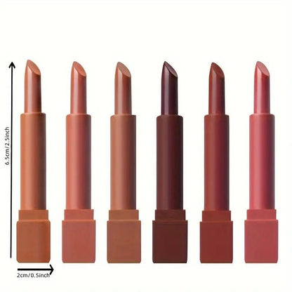 6 Pcs Matte Misty Lipstick Set - Bellevery