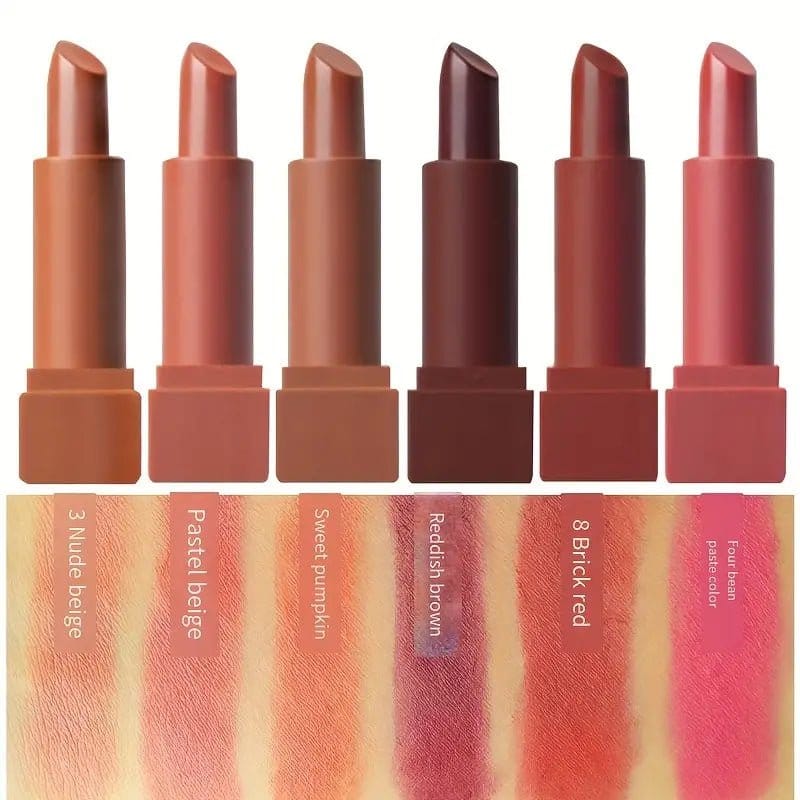 6 Pcs Matte Misty Lipstick Set - Bellevery