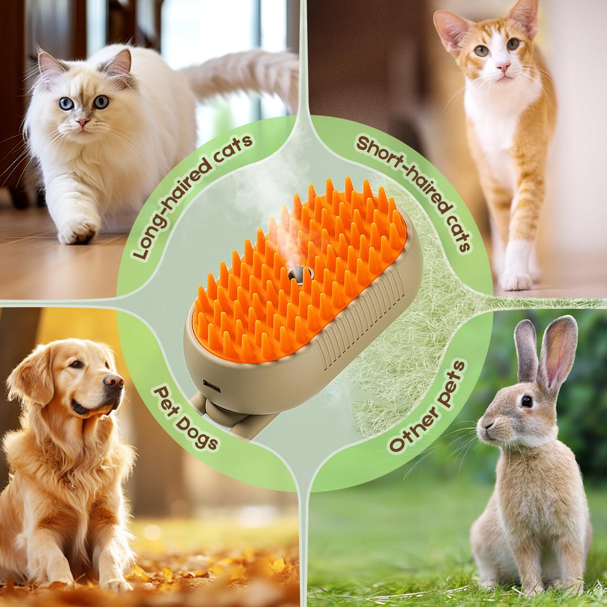 Pet Grooming Brush: Quick & Easy Pet Hair Remover Comb