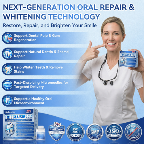 Bellevery® 🦷 Tideglusib Fast‑Dissolving Tooth & Gum Repair Oral Strips 💥🎉