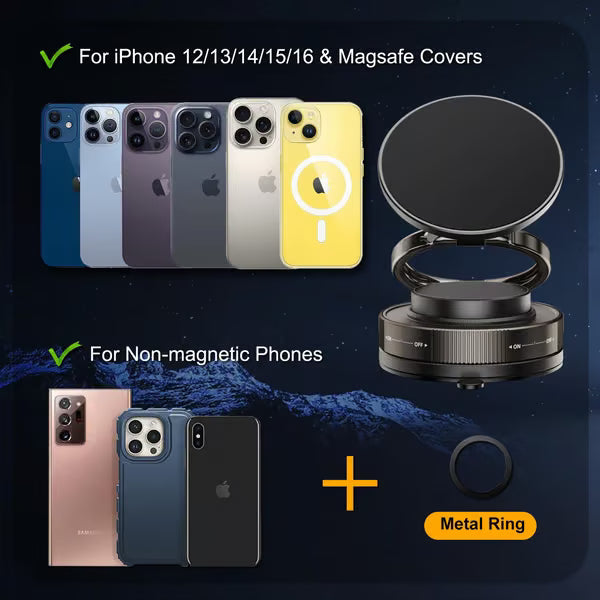 💥2026 Upgraded high-grade material🔥✨360° Adjustable Vacuum Folding Magnetic Phone Holder