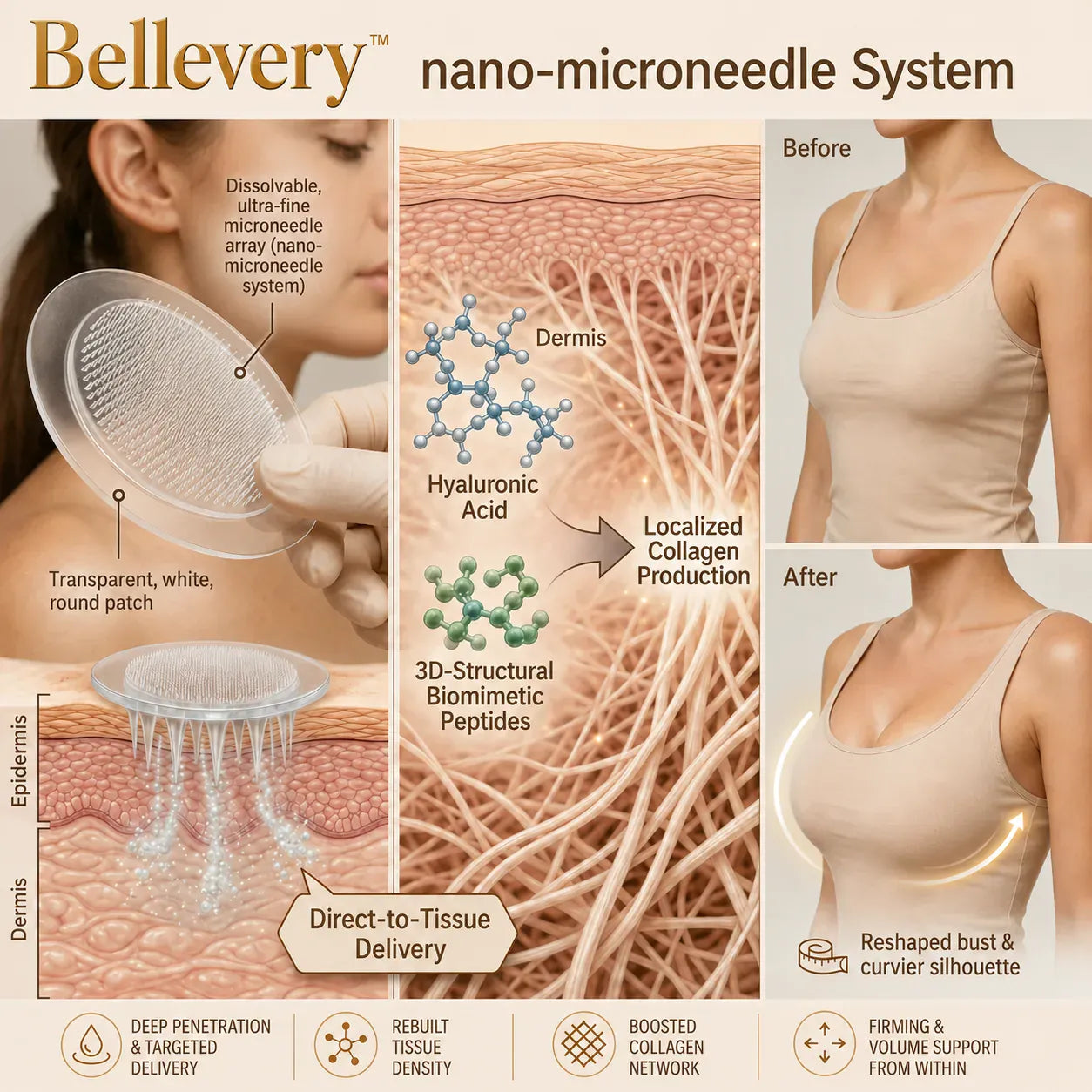 Bellevery™ Nano-Microneedle Bust Lift Patches ✨ — No Surgery Needed. For a firmer, fuller, more lifted-looking bust contour & renewed feminine confidence 💖