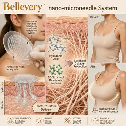 Bellevery™ Nano-Microneedle Bust Lift Patches ✨ — No Surgery Needed. For a firmer, fuller, more lifted-looking bust contour & renewed feminine confidence 💖