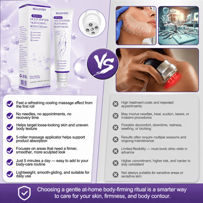 Bellevery® PDRN Multi-Peptide Massaging Body Roller Cream- Anti-aging, Hydrating, Skin Firming & Lifting, Skin Repair, Even Tone, Acne and Dark Spot Treatment, Wart and Mole Removal, and Psoriasis Relief.