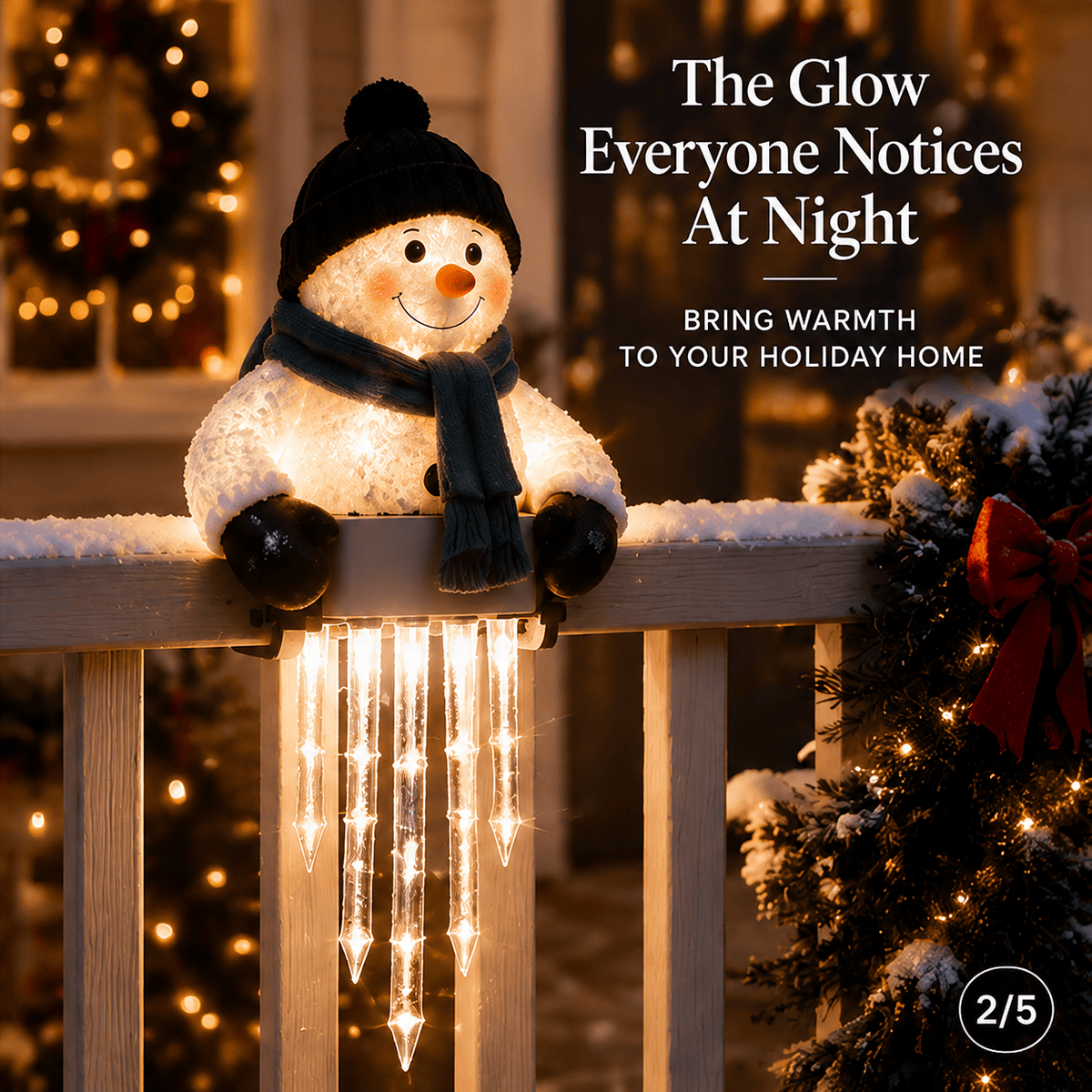 🔥 Today 49% OFF - WinterGlow Snowman Icicle Light Decor