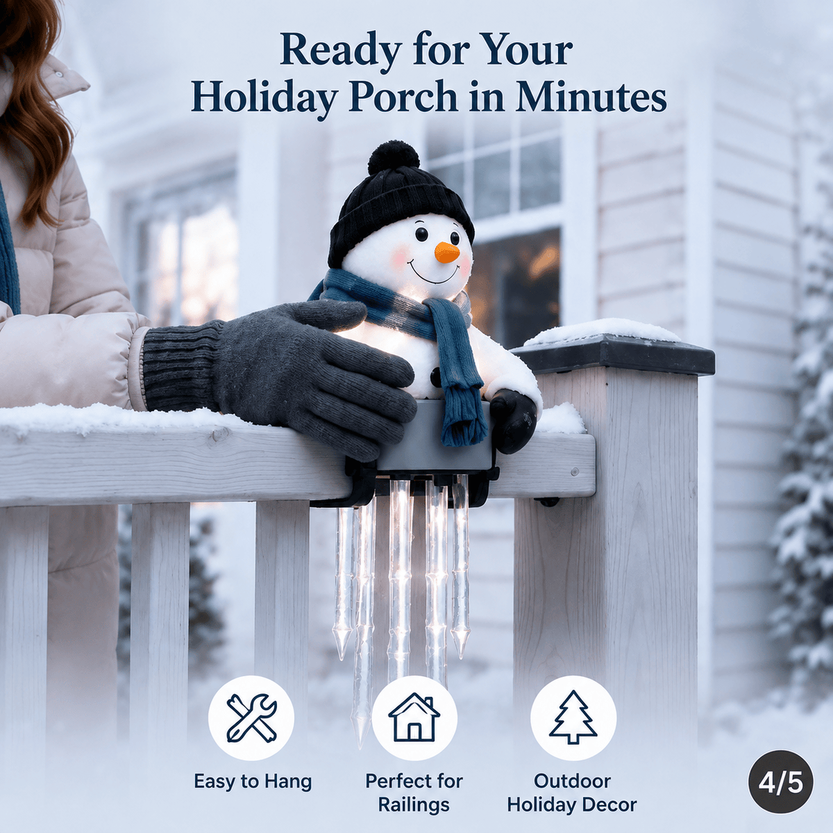 🔥 Today 49% OFF - WinterGlow Snowman Icicle Light Decor