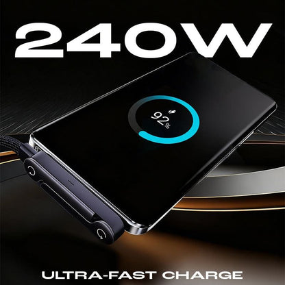 BELLEVERY™-  240W Braided Fast Charge Cable With Built-in Phone Stand