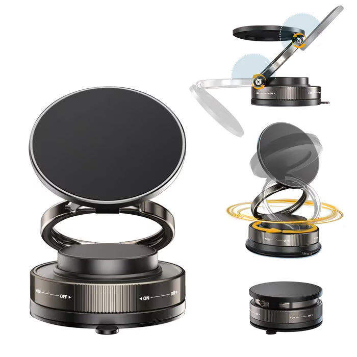 💥2026 Upgraded high-grade material🔥✨360° Adjustable Vacuum Folding Magnetic Phone Holder