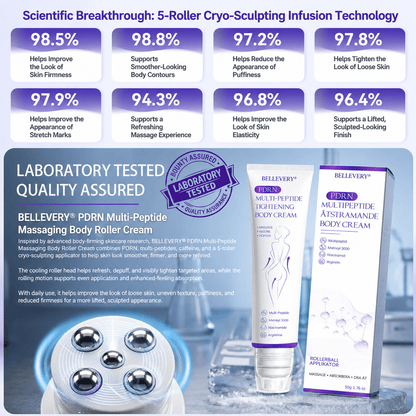 Bellevery® PDRN Multi-Peptide Massaging Body Roller Cream- Anti-aging, Hydrating, Skin Firming & Lifting, Skin Repair, Even Tone, Acne and Dark Spot Treatment, Wart and Mole Removal, and Psoriasis Relief.