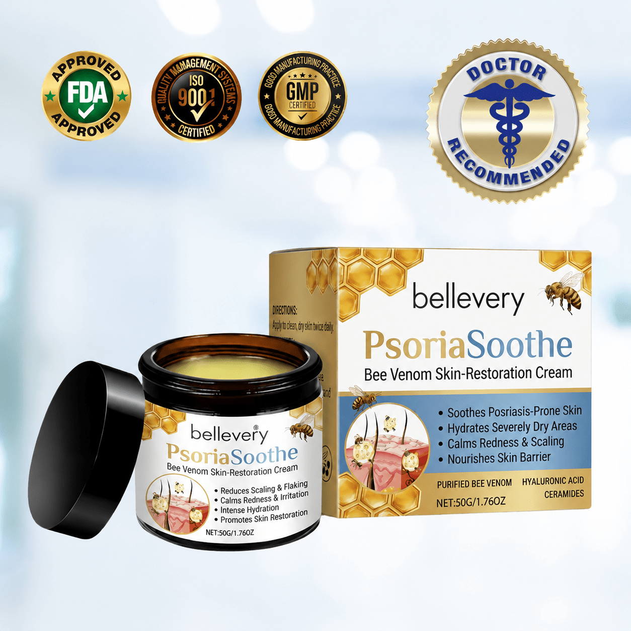 Bellevery® PsoriaSoothe Bee Venom Skin-Restoration Cream - Bellevery