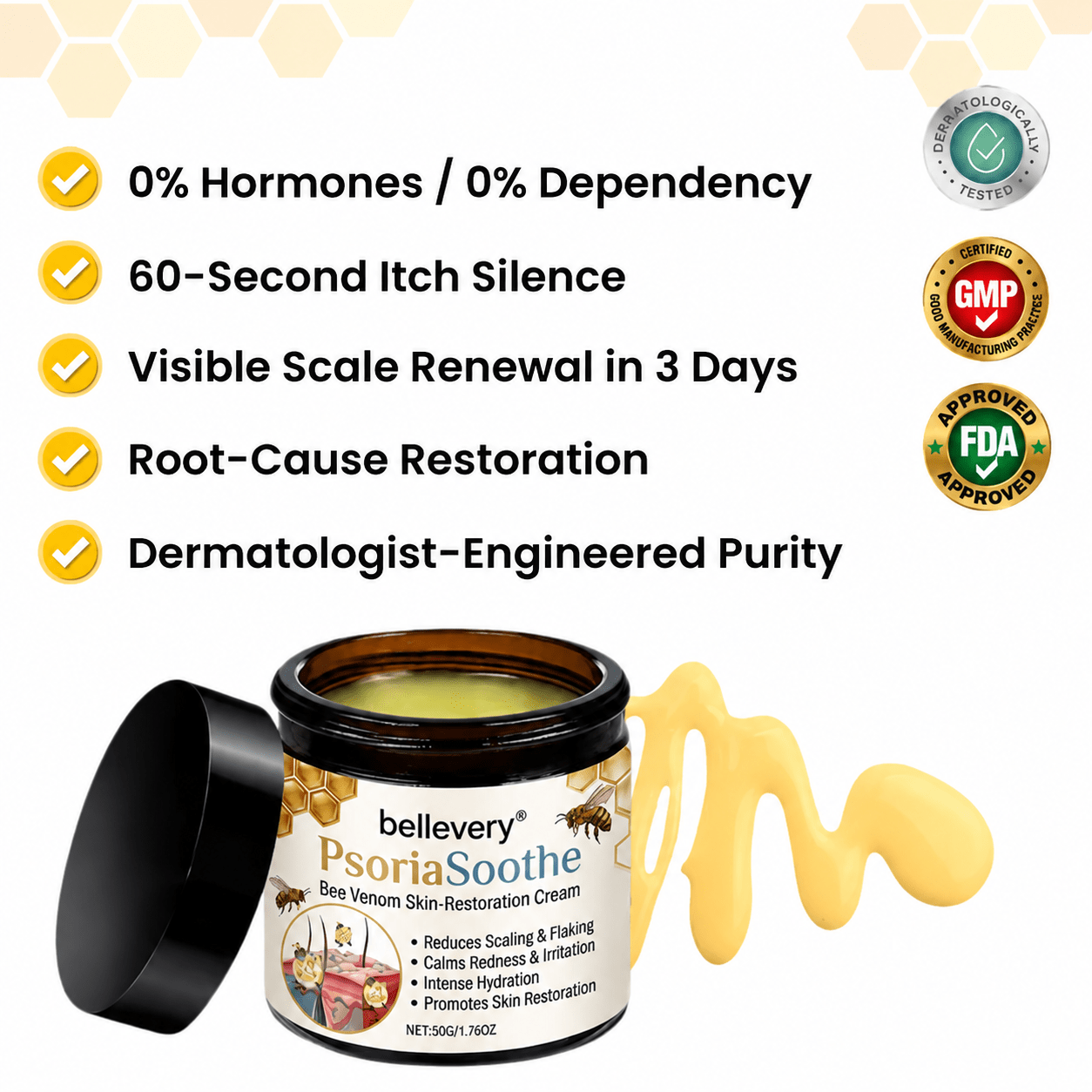 Bellevery® PsoriaSoothe Bee Venom Skin-Restoration Cream - Bellevery