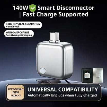 140W Physical-Disconnect Battery Guard, auto&self eject charger,Smart Auto-Stop Charging Accessory for Mobile Smartphones & Handheld Devices