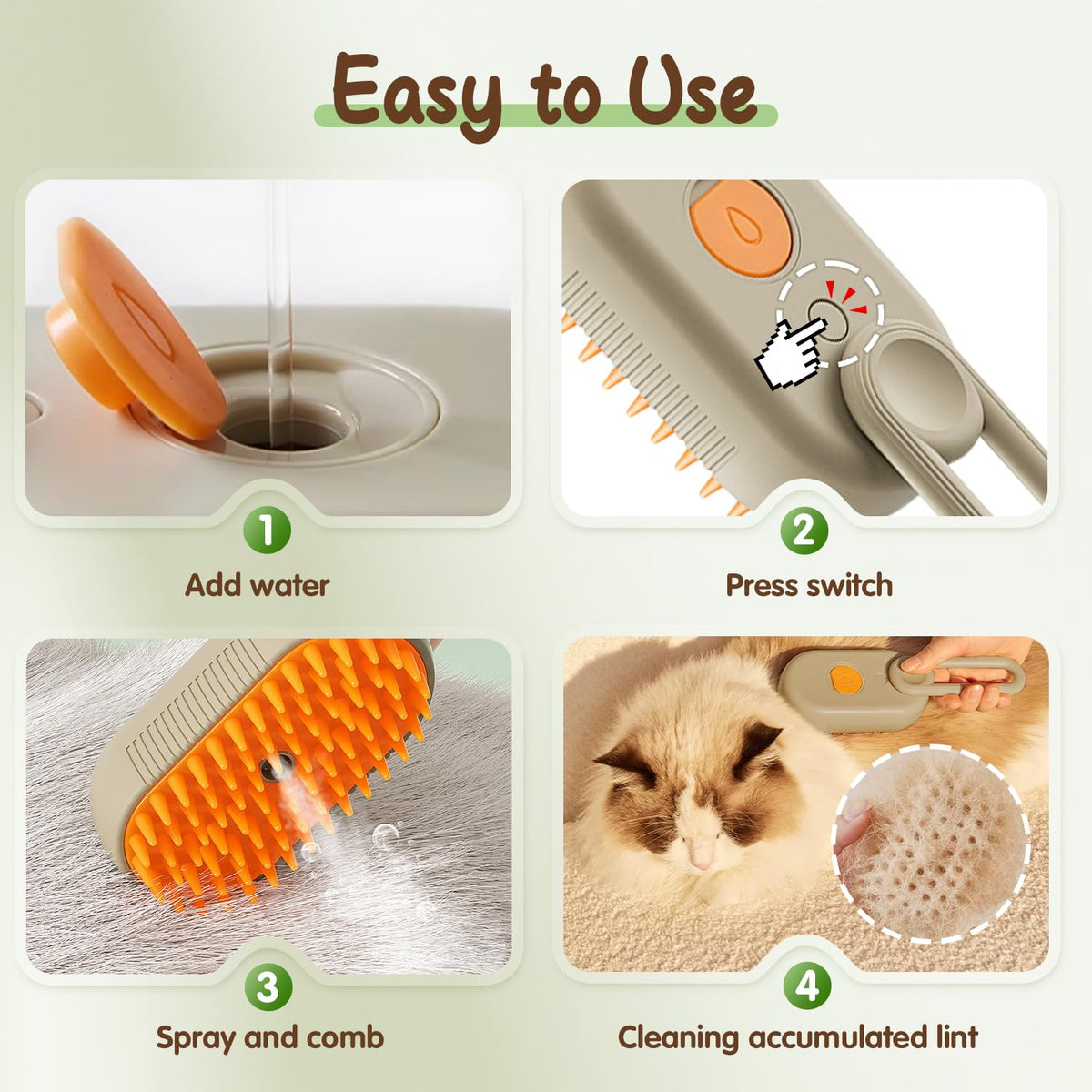 Pet Grooming Brush: Quick & Easy Pet Hair Remover Comb