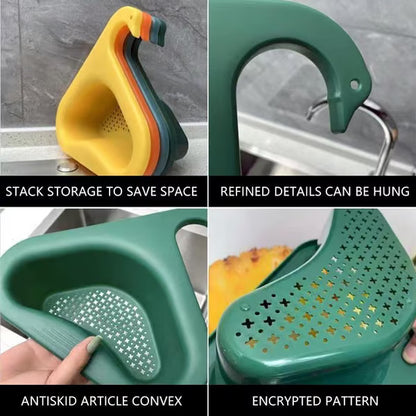 Hot selling🔥 Kitchen Sink Drain Basket Swan Drain Rack🔥easy to install