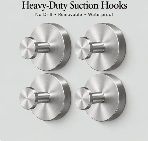 Bellevery™ No-Drill Hooks🔥Stainless steel suction cup hooks for bathrooms without drilling